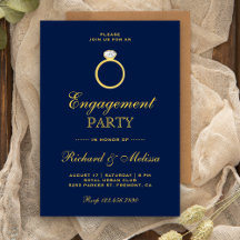 Invitación de compromiso de sortija de diamante de