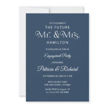 Invitación de compromiso de tipografía chic