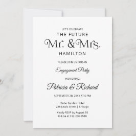 Invitación de compromiso de tipografía chic
