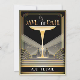 Invitación de compromiso Deco Champagne Save The D