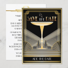 Invitación de compromiso Deco Champagne Save The D