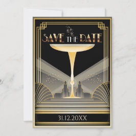 Invitación de compromiso Deco Champagne Save The D