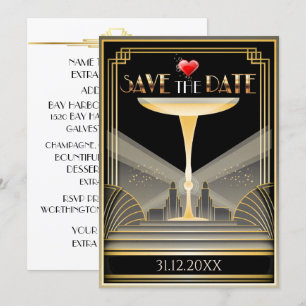 Invitación de compromiso Deco Champagne Save The D