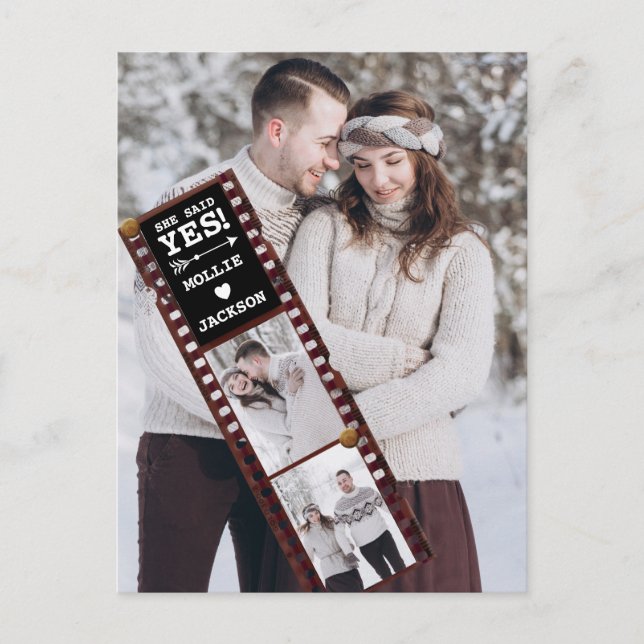 Invitación De Compromiso Dijo Sí Foto (Anverso)