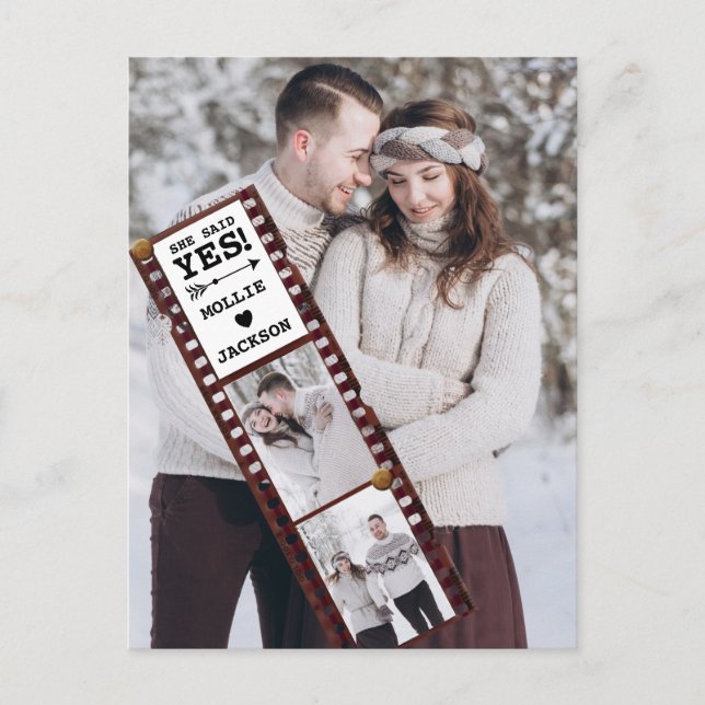 Invitación De Compromiso Dijo Sí Foto (Anverso)