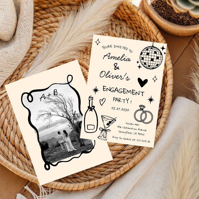 Invitación de compromiso Disco de Champán Capricho (Subido por el creador)
