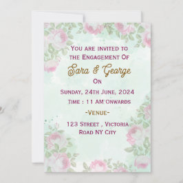Invitación de compromiso floral