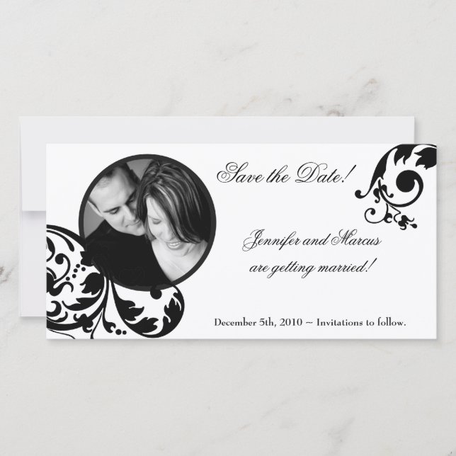 invitación de compromiso floral blanca 4x8 (Anverso)