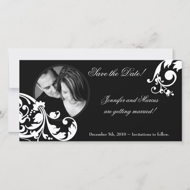 invitación de compromiso floral blanca 4x8 (Anverso)