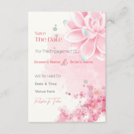 Invitación de compromiso floral con acuarela rosa