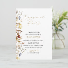 Invitación de compromiso floral de flores silvestr