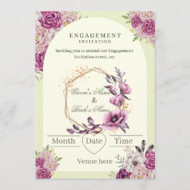 Invitación de compromiso floral elegante