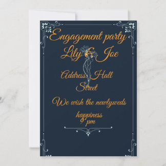 Invitación de compromiso floral elegante