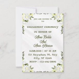 Invitación de compromiso floral elegante