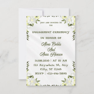 Invitación de compromiso floral elegante