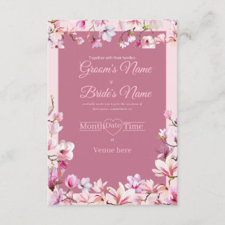 Invitación de compromiso floral romántica