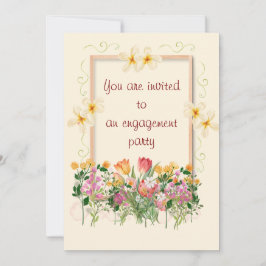 Invitación de compromiso floral romántico para fie
