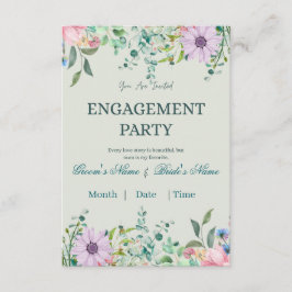Invitación de Compromiso Floral Romántico Sage