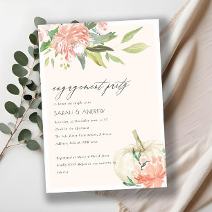 Invitación de compromiso floral Rubor de calabaza 
