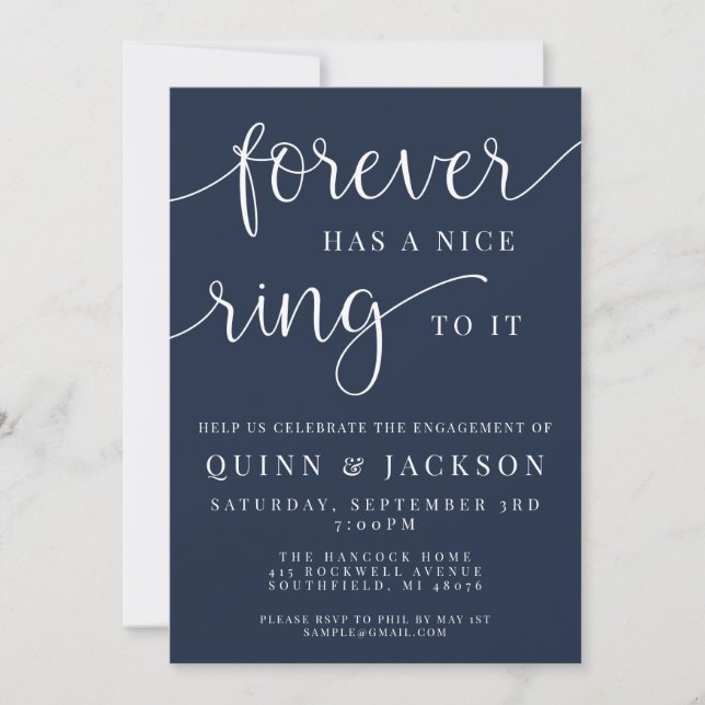 Invitación de Compromiso Forever Has A Nice Ring T (Anverso)