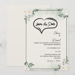 Invitación de compromiso Greenery Rustic Save The 