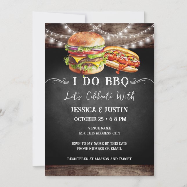 Invitación de compromiso 'I Do BBQ' (Anverso)