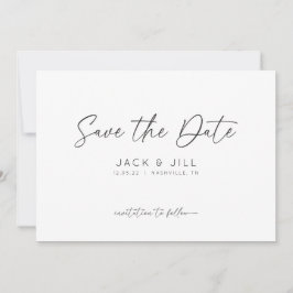 Invitación de compromiso minimalista blanca