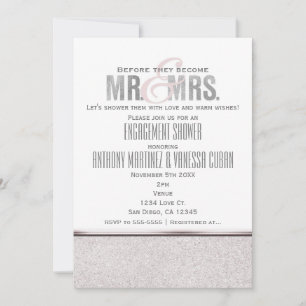 Invitación de compromiso Mr. & Mrs. Glamour Sparkl