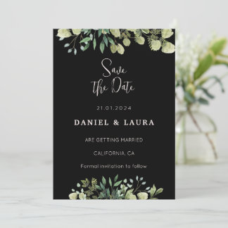 Invitación de compromiso negra