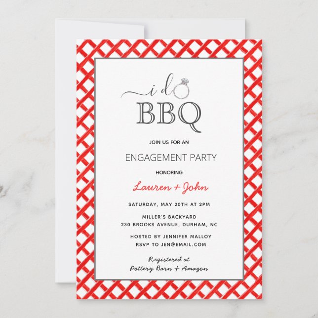 Invitación de compromiso para una parrillada (Anverso)