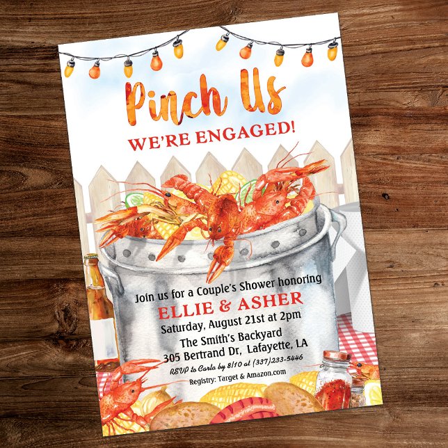 Invitación de compromiso Pinch Us para una cangrej (Subido por el creador)