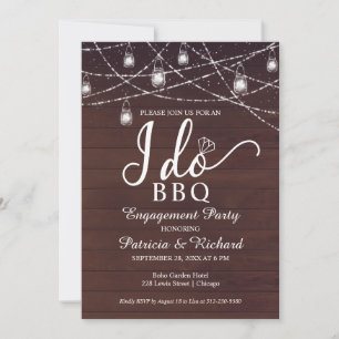 Invitación de compromiso rústica 'I Do BBQ'