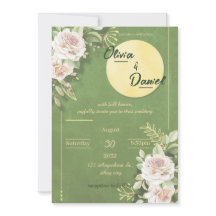 Invitación de compromiso y boda Green Blossom