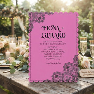 Invitación de compromiso y fiesta de glamour y enc