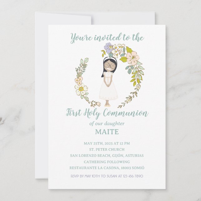 Invitación de Comunión MAITE (Anverso)