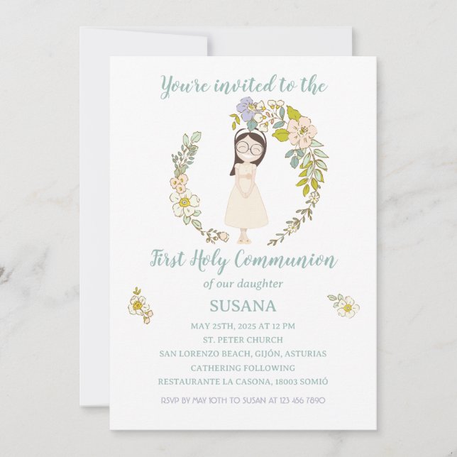 Invitación de Comunión SUSANA (Anverso)