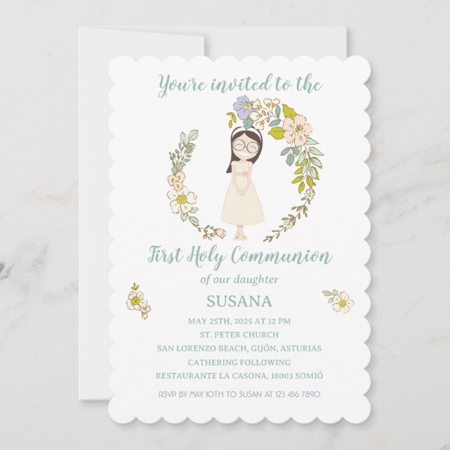 Invitación de Comunión SUSANA (Anverso)