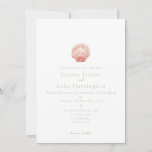 Invitación de Concha de Vieira de Acuarela Minimal