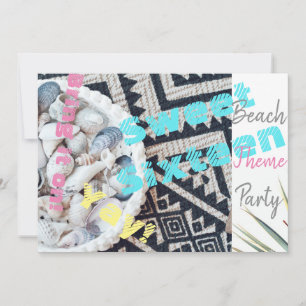 Invitación de conchas de fiesta de tema de playa S