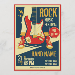 Invitación de concierto de música retro Invitación