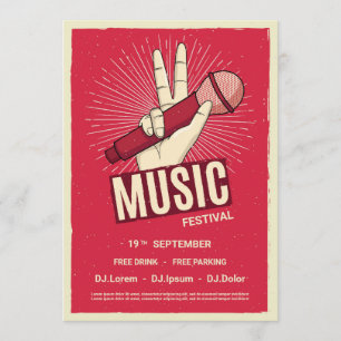 Invitación de concierto de música retro Invitación