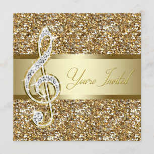 Invitación de concierto de sinfonía de clef de sol