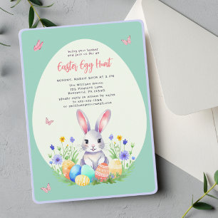 Invitación de conejito a los niños de la caza de h