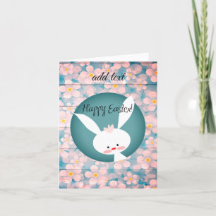 Invitación de conejito azul, feliz pascua