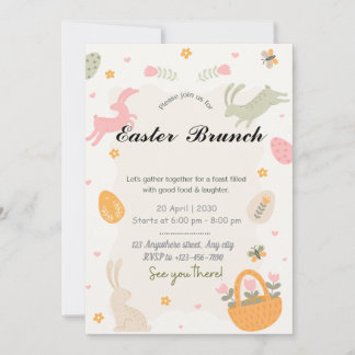 Invitación de Conejito de Flor Silvestre