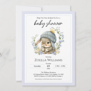Invitación de conejito floral lindo