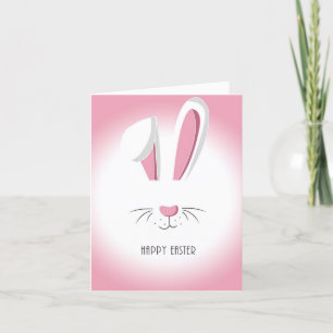 Invitación de conejito rosado feliz de Pascua