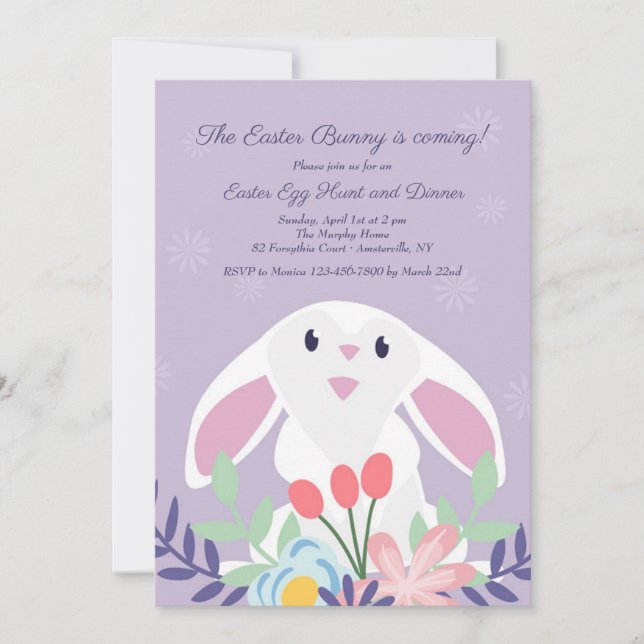 Invitación de conejito sentado (Anverso)