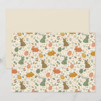 Invitación de conejitos de primavera dibujados a m