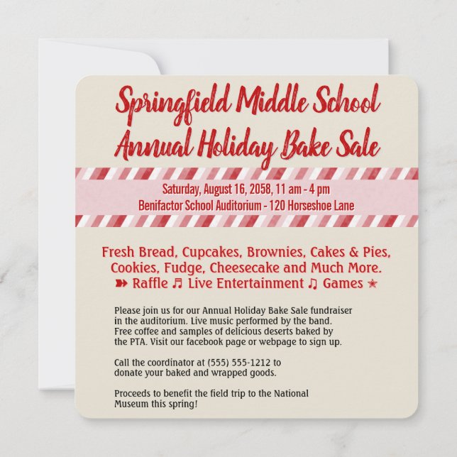 Invitación de conejitos de venta navideña (Reverso)